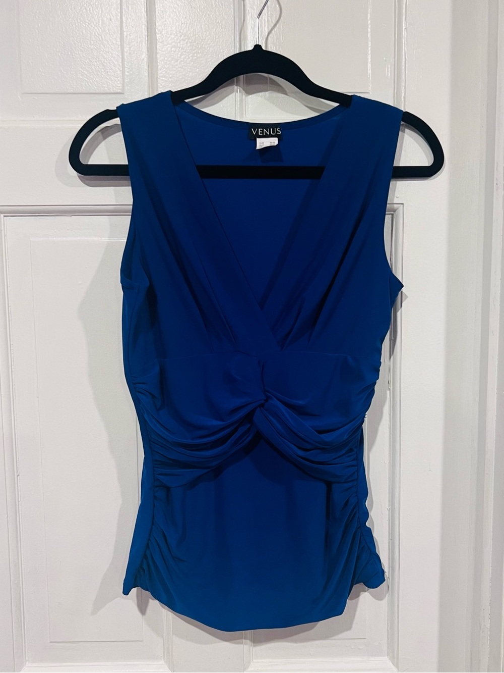 VENUS Royal Blue Twist-Front Sleeveless Tank